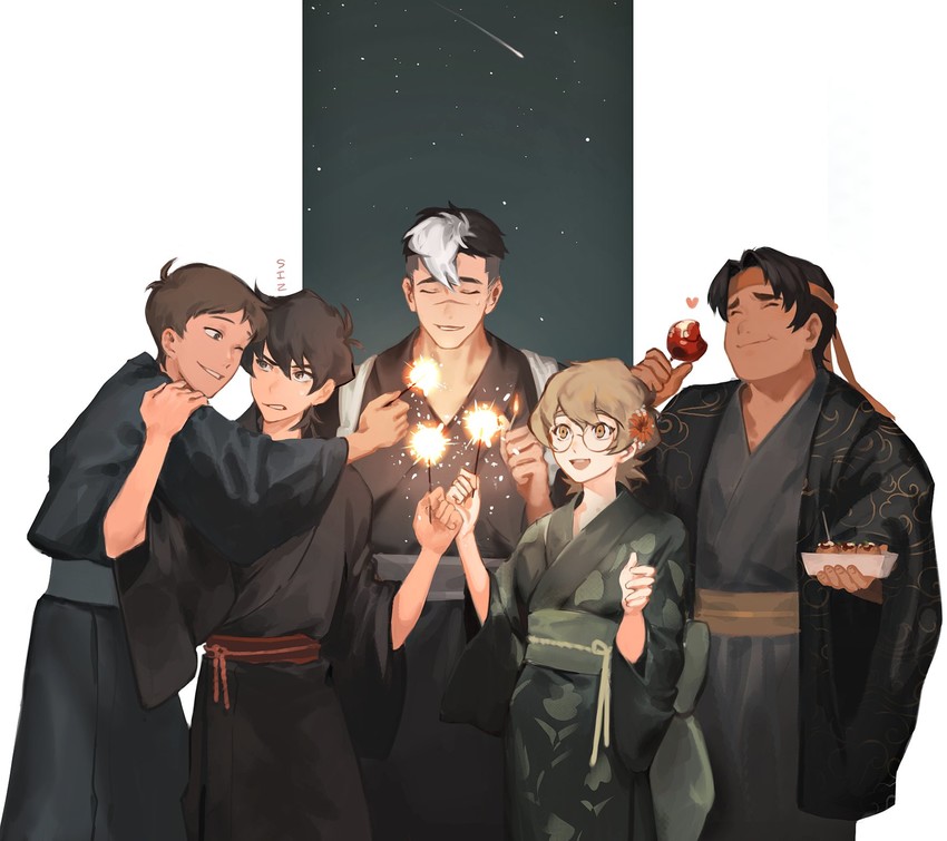 takashi shirogane, keith, pidge gunderson, lance, and hunk (voltron and 1 more) drawn by suisei_000