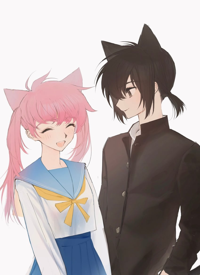 aoyagi ritsuka and hawatari yuiko (loveless) drawn by momenn_dada