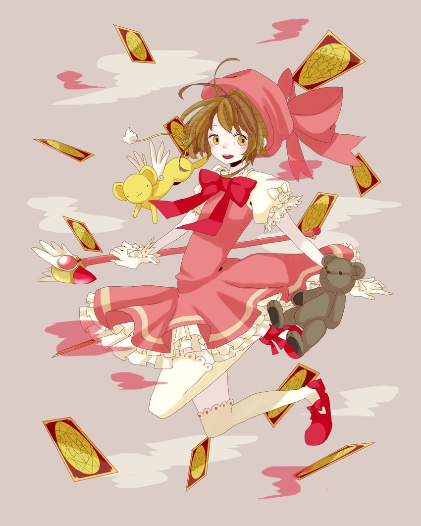 kinomoto sakura and kero (cardcaptor sakura) drawn by ppptms