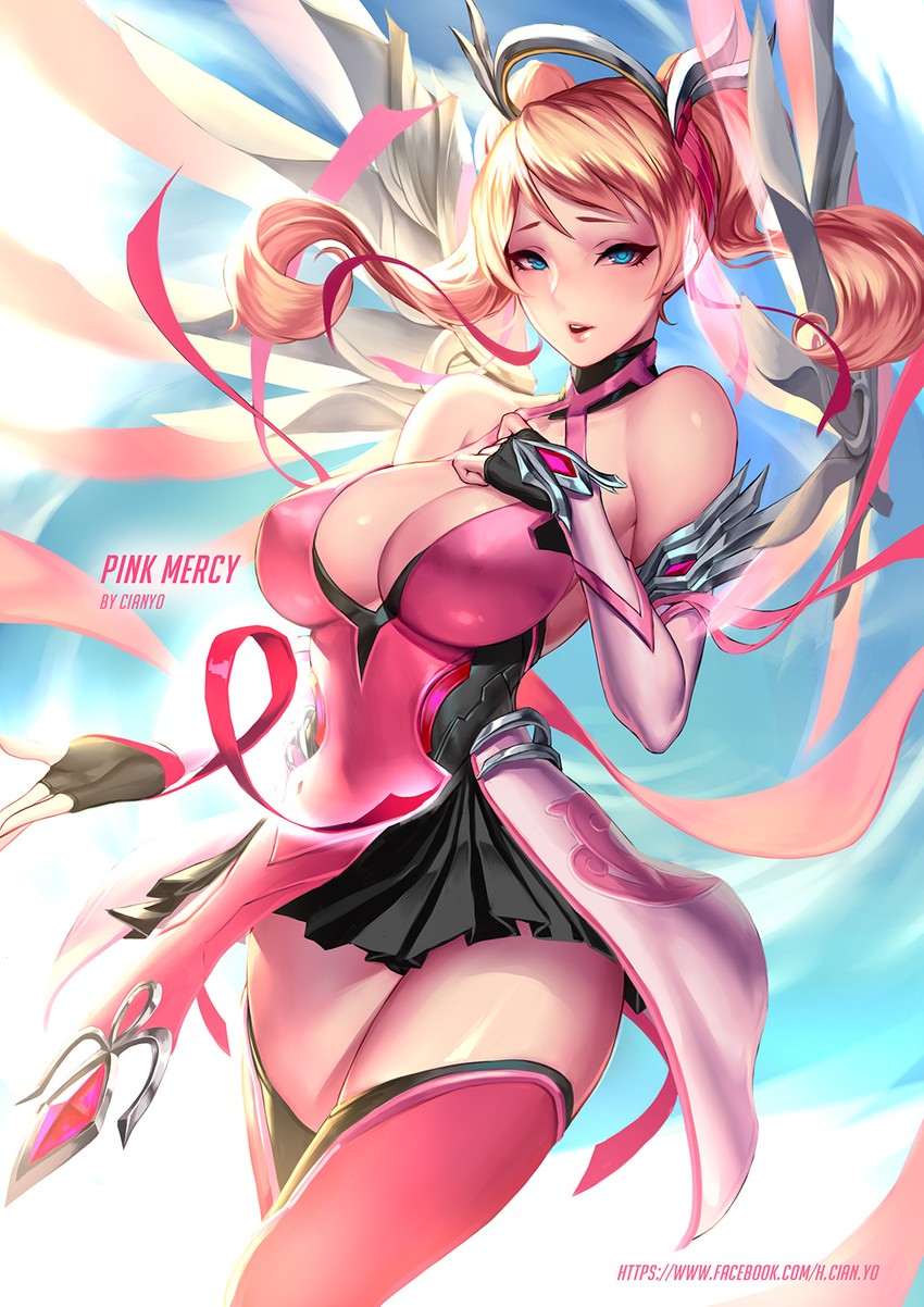 mercy and pink mercy (overwatch and 1 more) drawn by cian_yo