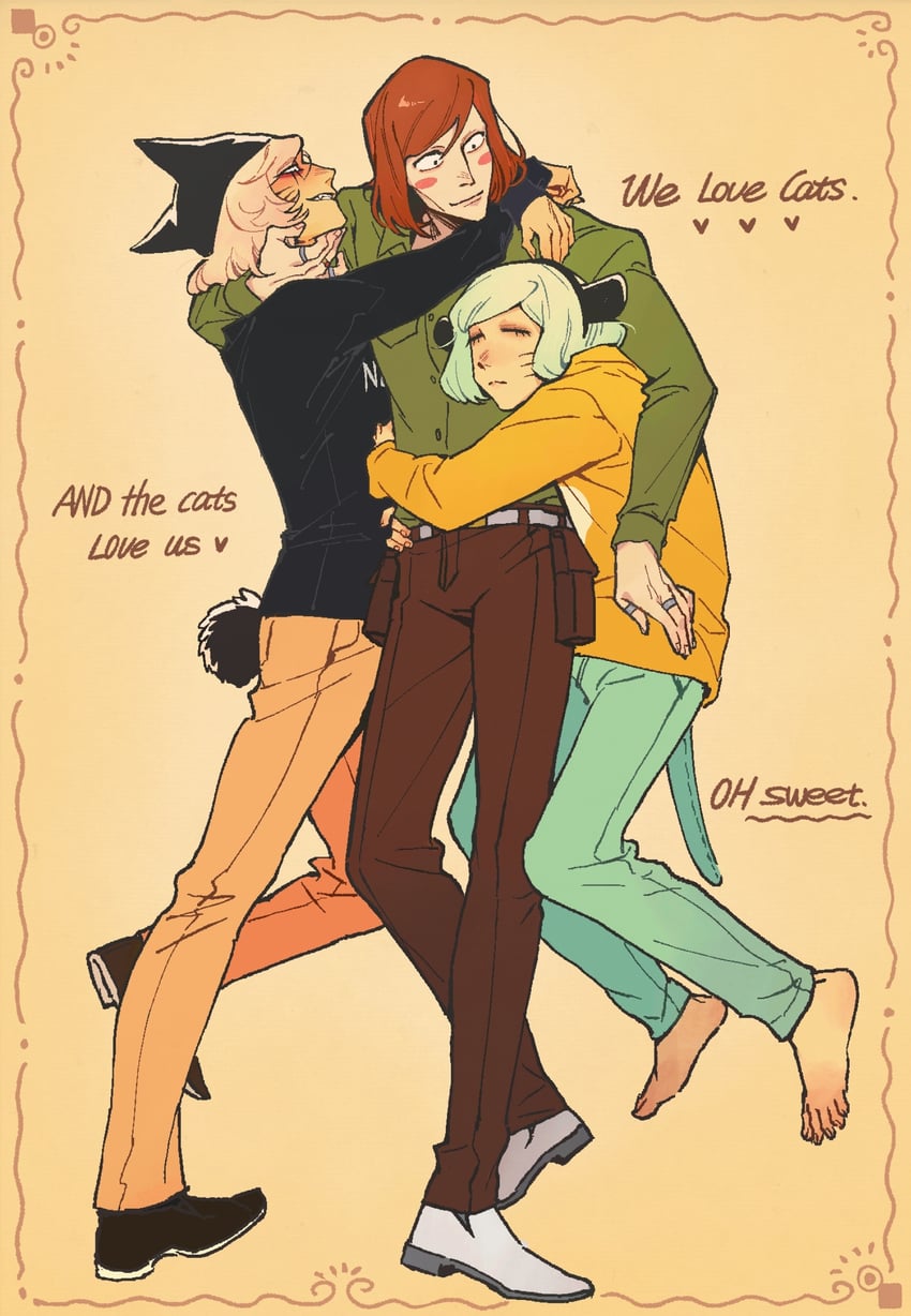 nyon, nyen, and luther von ivory (randal's friends) drawn by heizuo955