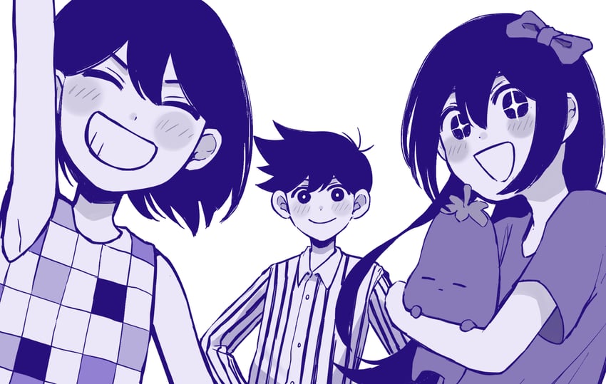 aubrey, kel, hero, and mr. plantegg (omori) drawn by k_toast