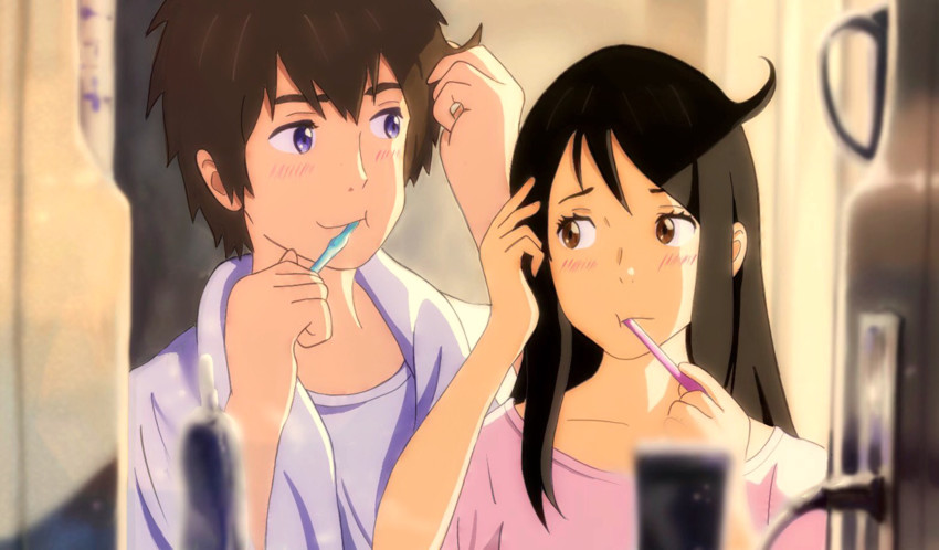 miyamizu mitsuha and tachibana taki (kimi no na wa.) drawn by sunday-offline