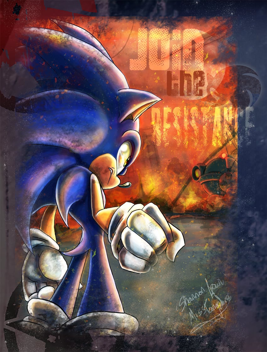sonic the hedgehog and death egg robot (sonic and 1 more) drawn by misstangshan95