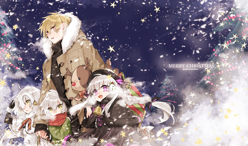 jack the ripper, jeanne d'arc alter santa lily, nursery rhyme, and gilgamesh (fate and 3 more) drawn by 88_(einnimnech)