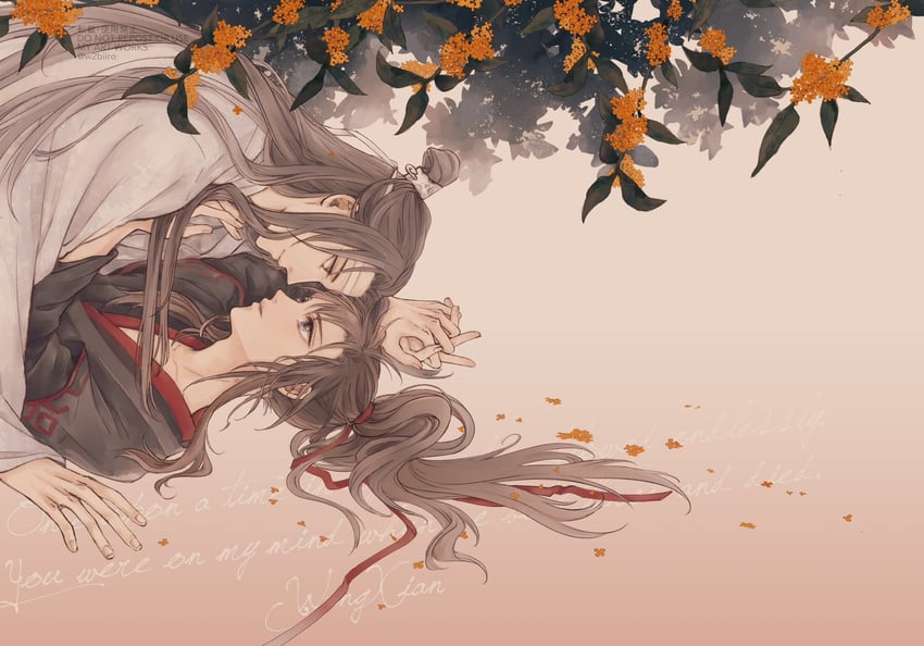 wei wuxian and lan wangji (modao zushi) drawn by w2biiro