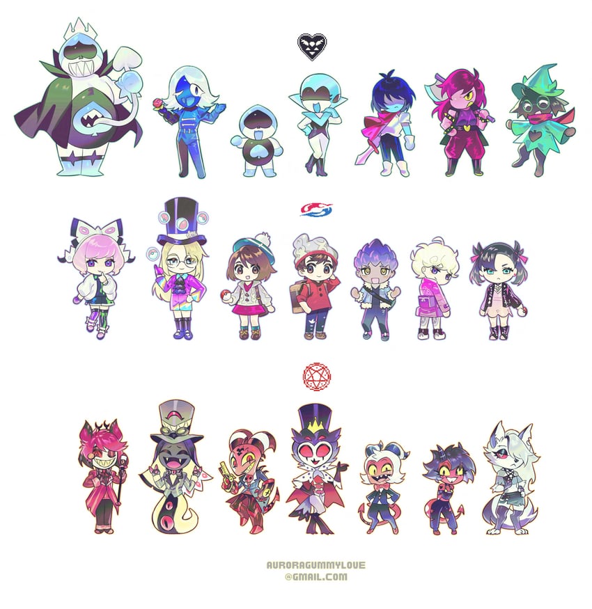 marnie, gloria, hop, victor, bede, and 16 more (pokemon and 4 more) drawn by auroragummy