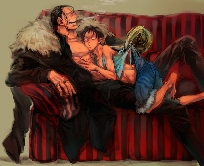 monkey d. luffy and crocodile (one piece) drawn by geiyajin