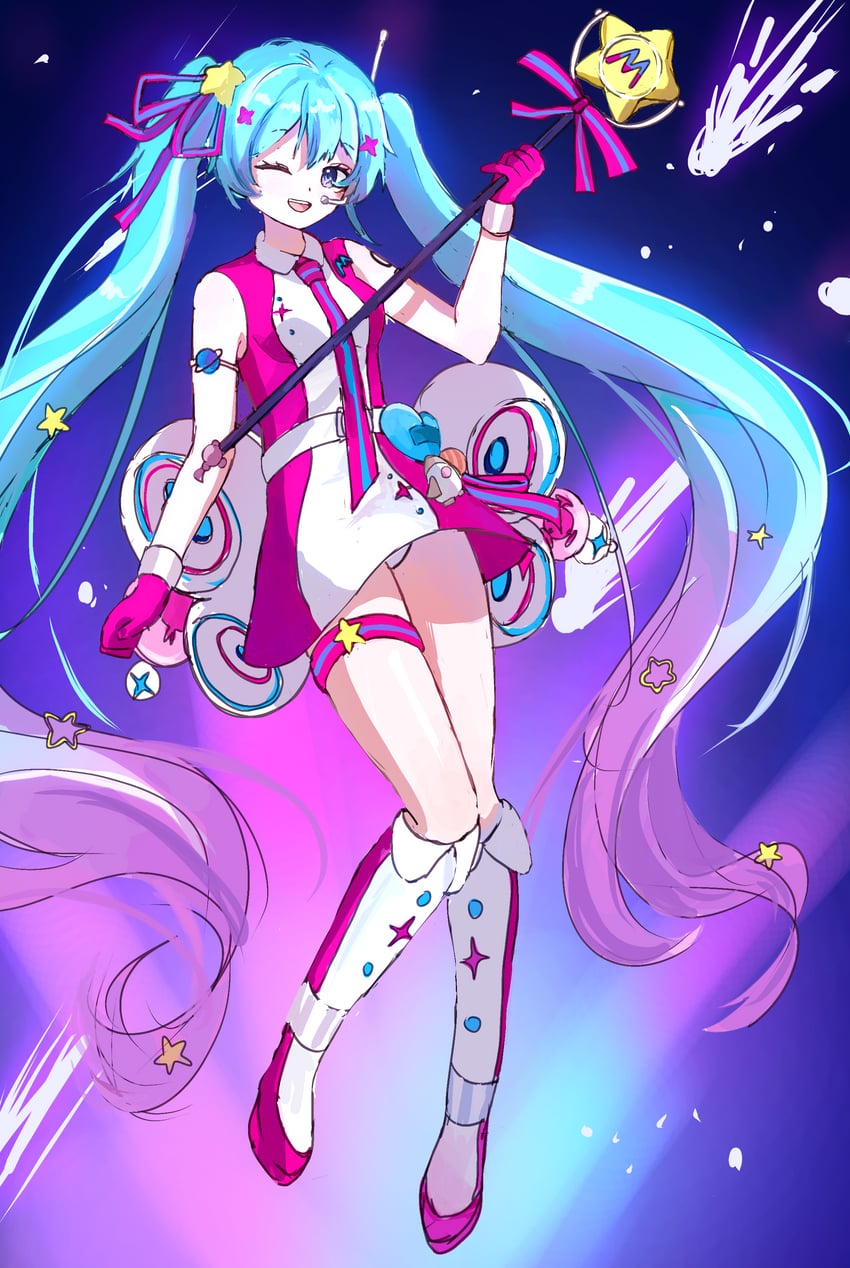 hatsune miku and magical mirai miku (vocaloid and 2 more) drawn by umuloctober