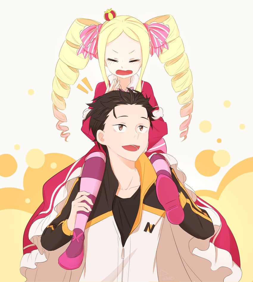 natsuki subaru and beatrice (re:zero kara hajimeru isekai seikatsu) drawn by pazspi