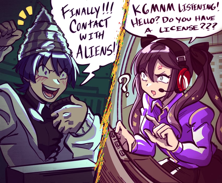 scaramouche and mona (genshin impact) drawn by gimmie20dollas