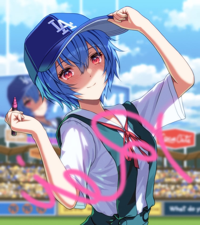 ayanami rei (neon genesis evangelion and 2 more) drawn by yahha
