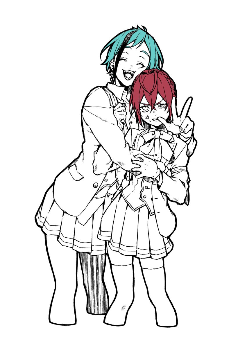 floyd leech and riddle rosehearts (twisted wonderland) drawn by 111521153115