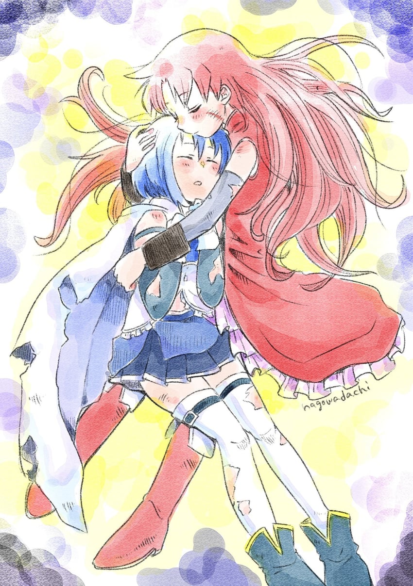 miki sayaka and sakura kyoko (mahou shoujo madoka magica) drawn by yumamada