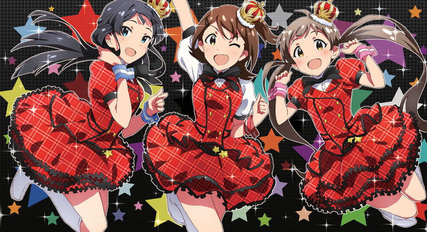 mogami shizuka, hakozaki serika, and kasuga mirai (idolmaster and 1 more) drawn by dani-ikapi