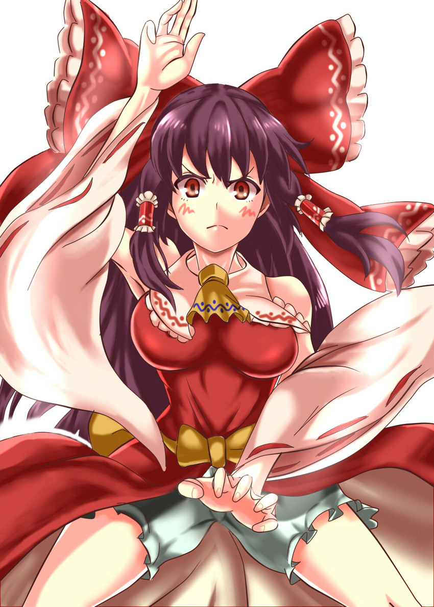 hakurei reimu and kanna (touhou and 2 more) drawn by enperuto_(yarumi)