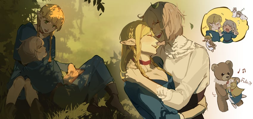 marcille donato and falin touden (dungeon meshi) drawn by blackhiro6