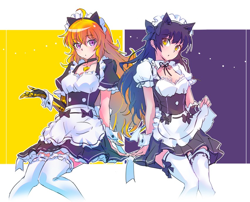 yang xiao long and blake belladonna (rwby) drawn by iesupa