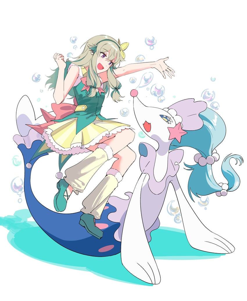 kusanagi nene and primarina (pokemon and 1 more) drawn by yukon_iiii