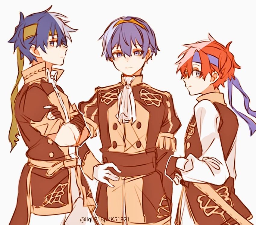 ike, marth, and roy (fire emblem and 4 more) drawn by er1ji6ou2004