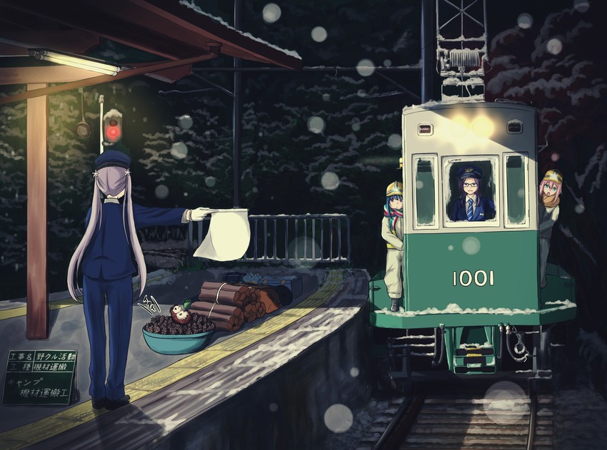 shima rin, kagamihara nadeshiko, suzukaze aoba, and kagamihara sakura (yurucamp and 1 more) drawn by minakami_tansan