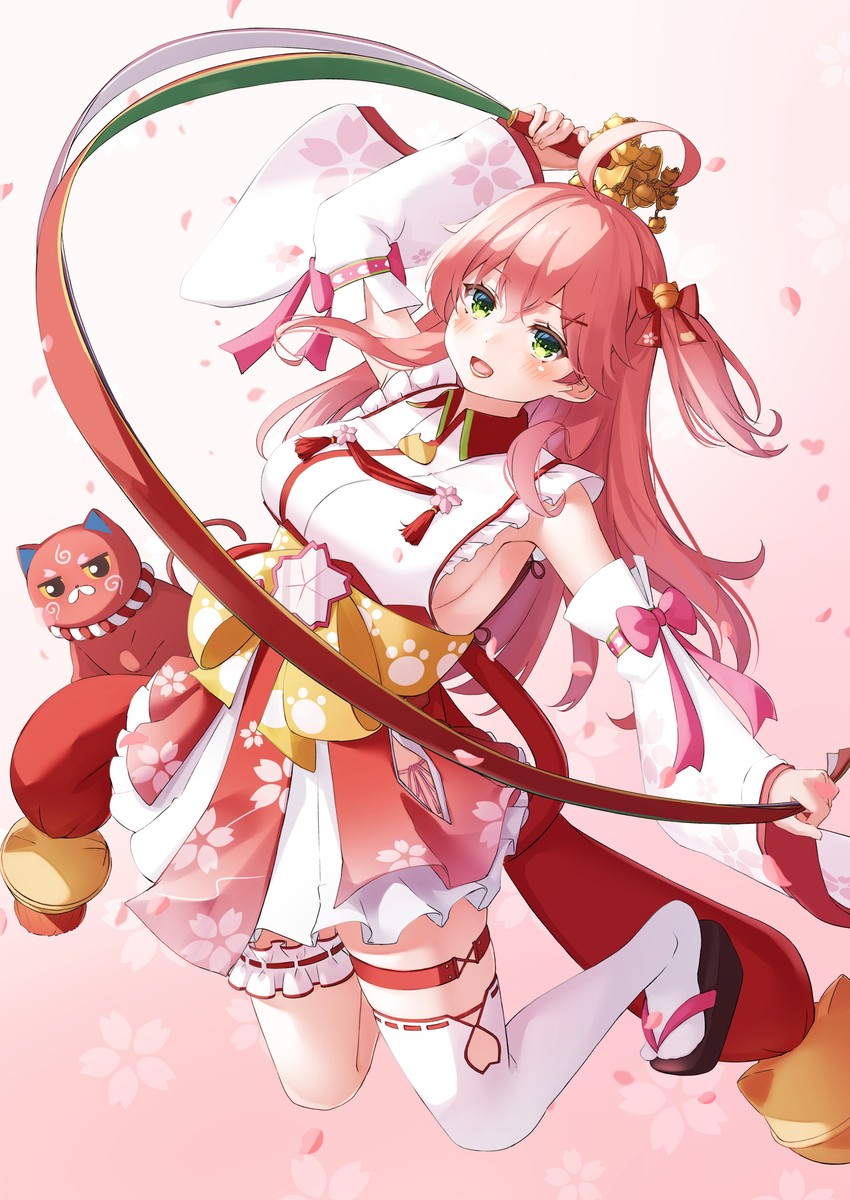 sakura miko and kintoki (hololive) drawn by nyan_(reinyan_007)