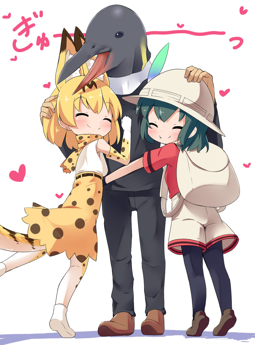 serval, kaban, and tatsuki (kemono friends) drawn by makuran