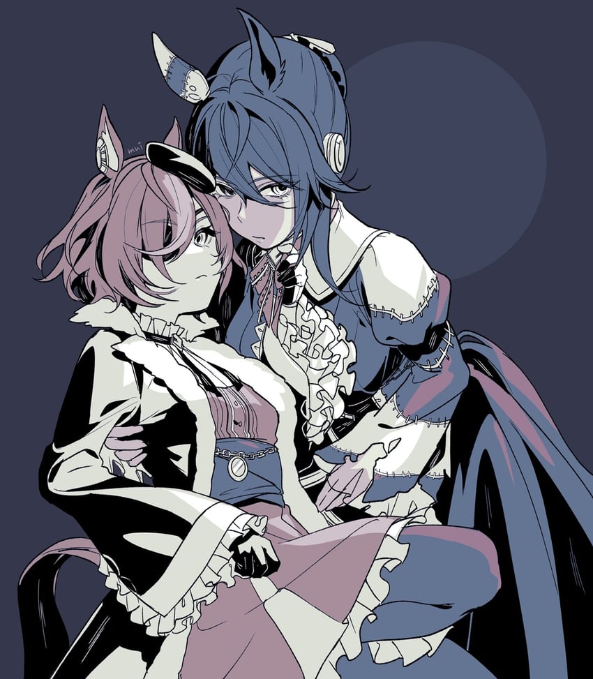 symboli kris s and tanino gimlet (umamusume) drawn by botantouki