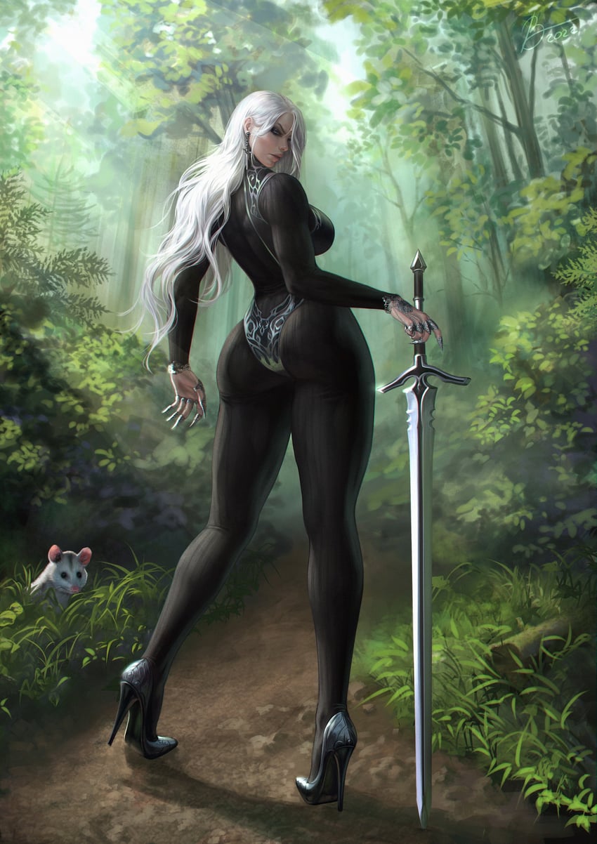 warrior of light and angelise reiter (final fantasy and 1 more) drawn by valentina_feshina