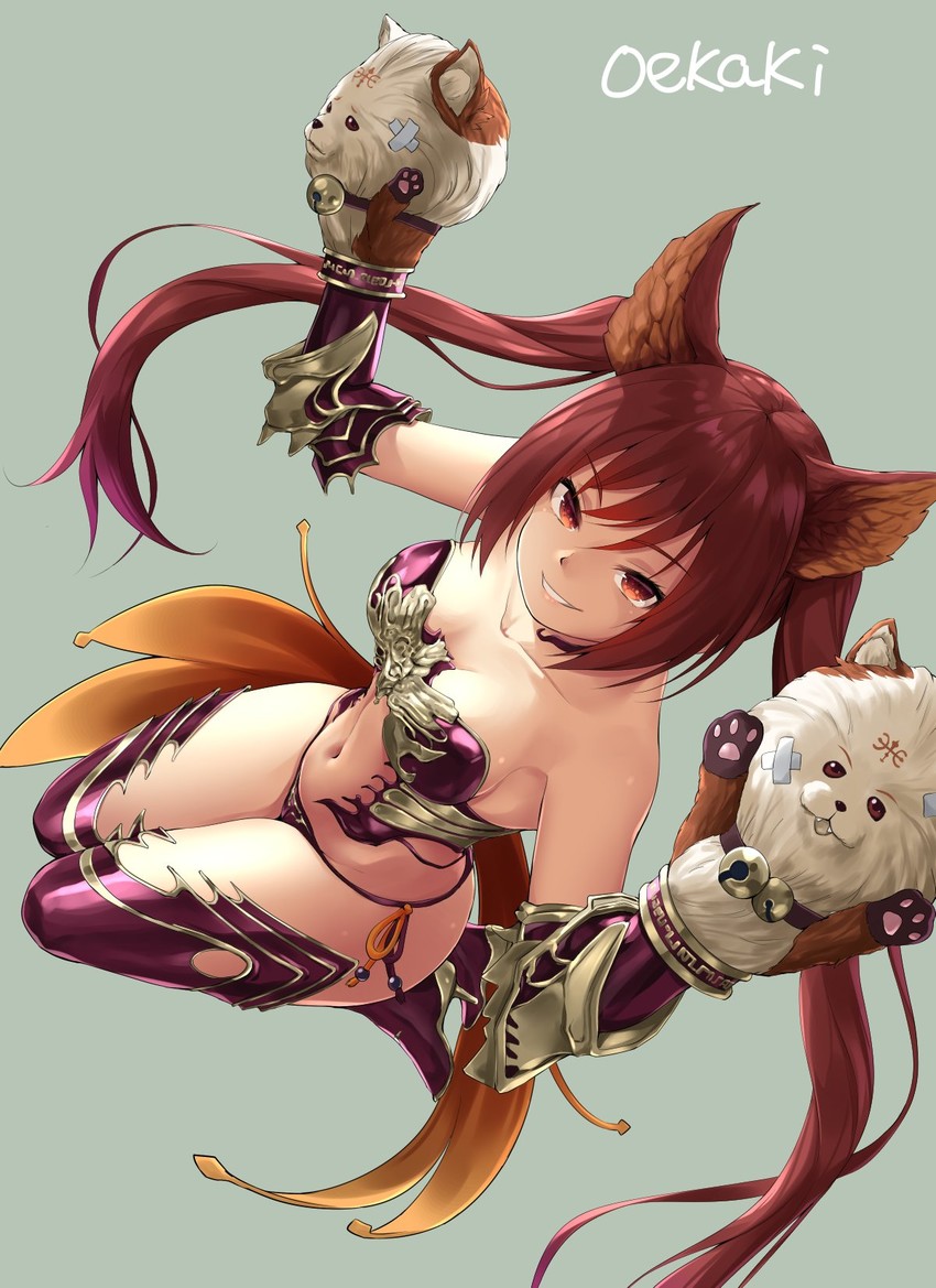 cerberus, mimi, and coco (shingeki no bahamut) drawn by oekakizuki