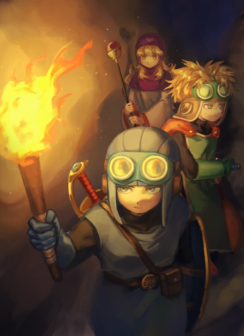 princess of moonbrook, prince of lorasia, and prince of samantoria (dragon quest and 1 more) drawn by nogo_(nogo_059)