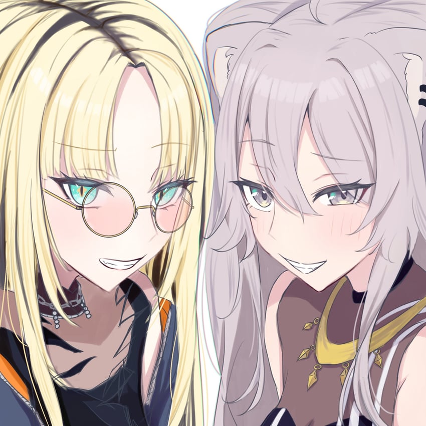 shishiro botan and koganei niko (hololive and 1 more) drawn by hiiragi_satsuki