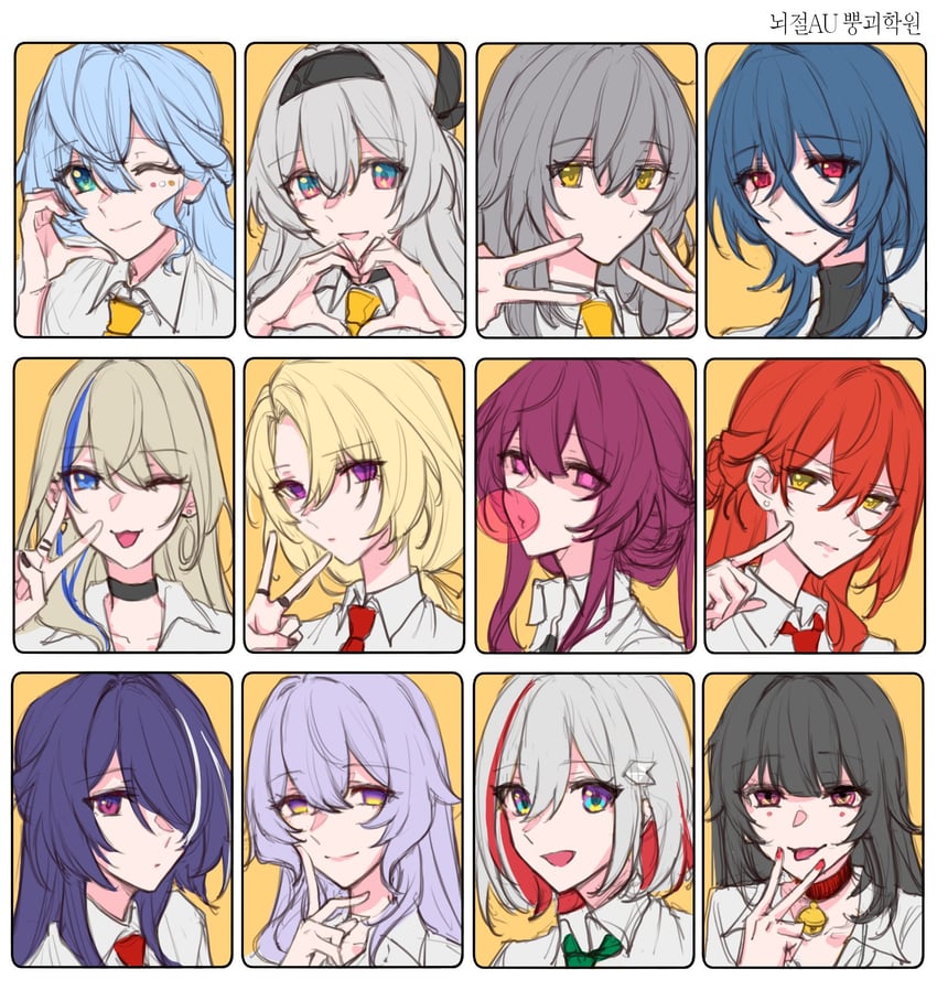 trailblazer, firefly, stelle, kafka, acheron, and 8 more (honkai and 1 more) drawn by 0214x0826