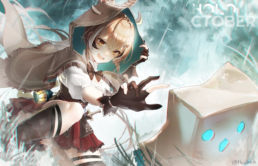nanashi mumei and friend (hololive and 1 more) drawn by makigaihe