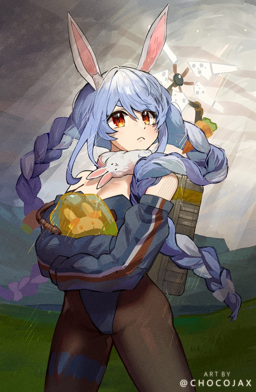 usada pekora, don-chan, and pekomon (hololive and 2 more) drawn by chocojax