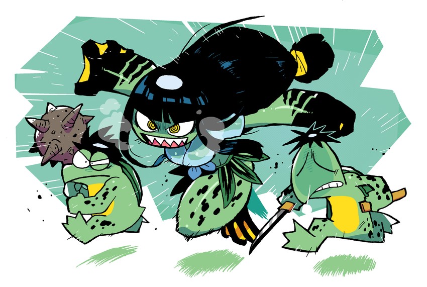 neneko, kawakichi, and sanataro (original) drawn by rariatto_(ganguri)