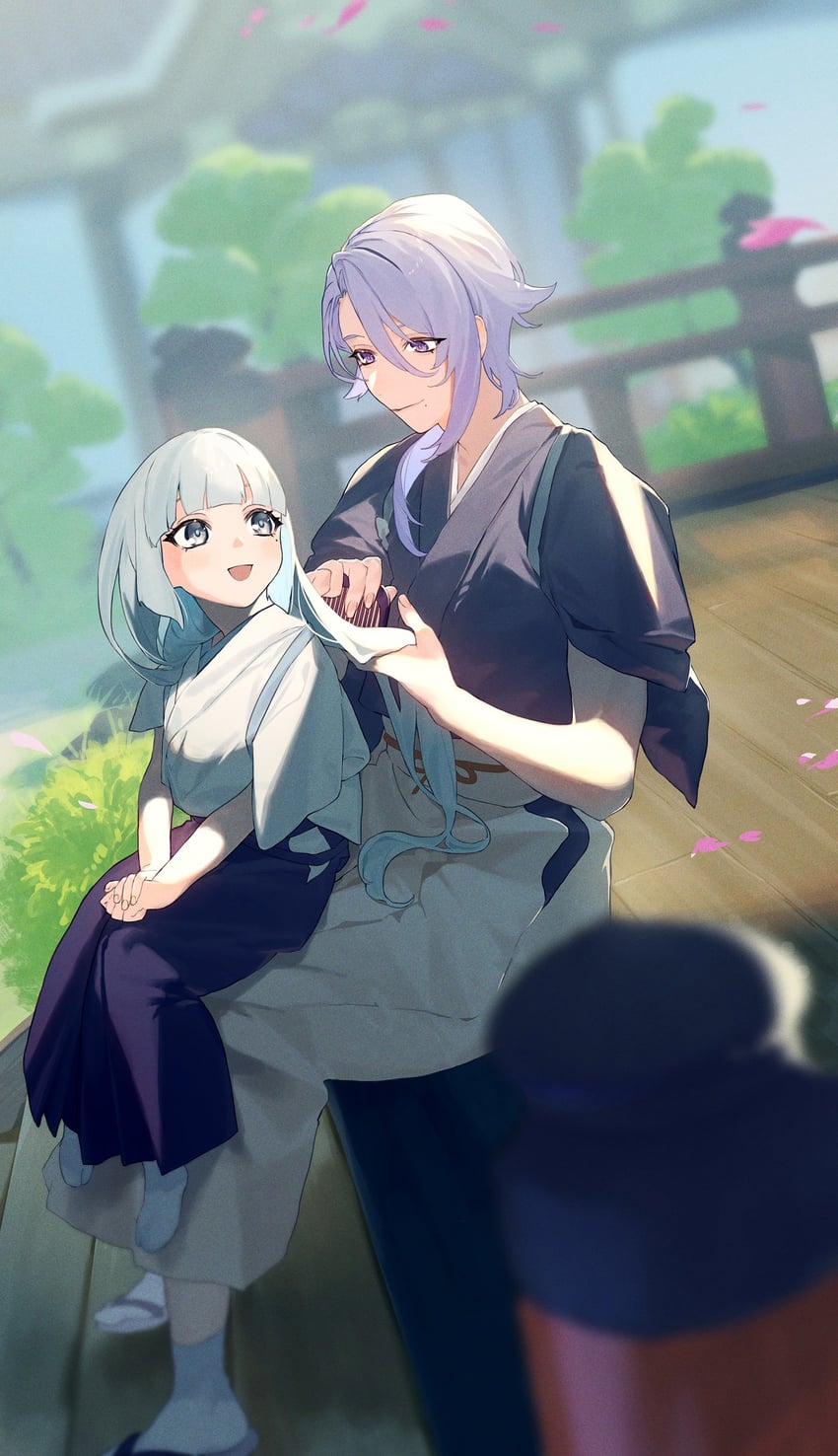 kamisato ayaka and kamisato ayato (genshin impact) drawn by sachico66
