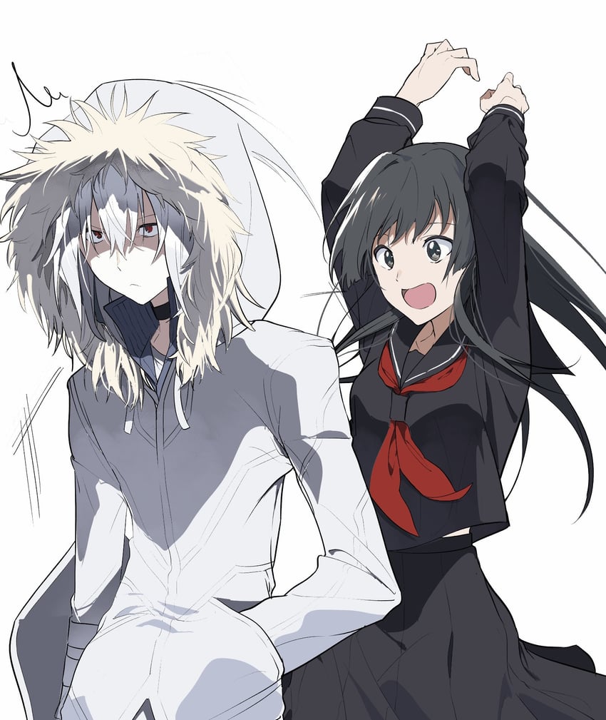 accelerator and saten ruiko (toaru majutsu no index and 1 more) drawn by tadano_souko