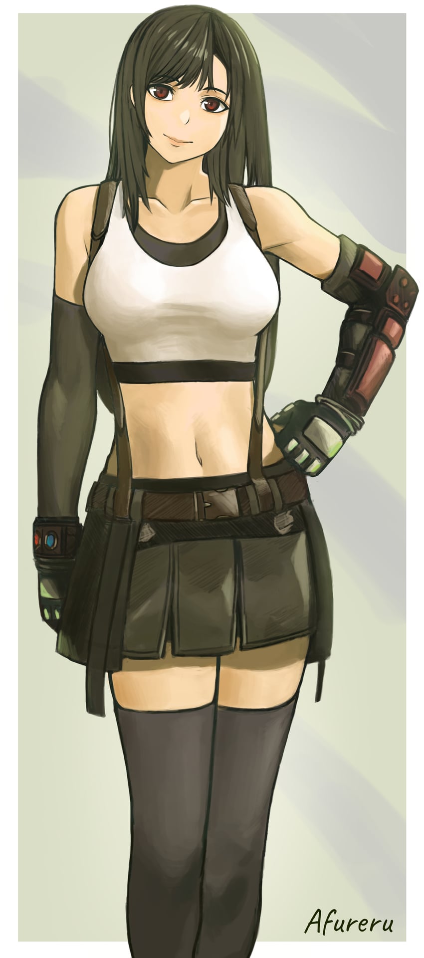 tifa lockhart (final fantasy and 2 more) drawn by afureru_colors