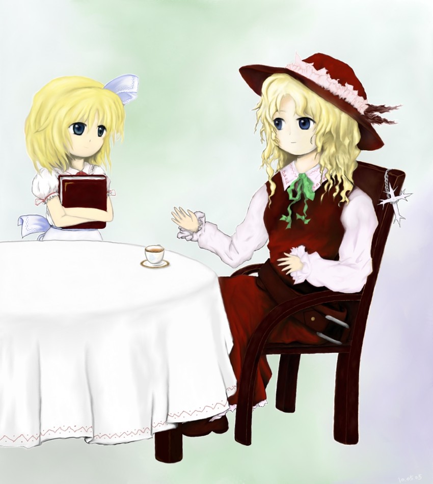alice margatroid and jacket girl (touhou and 1 more) drawn by yukizakai