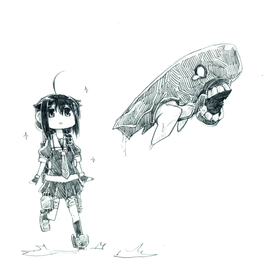 shigure, shigure kai ni, and i-class destroyer (kantai collection) drawn by gouta_(nagishiro6624)