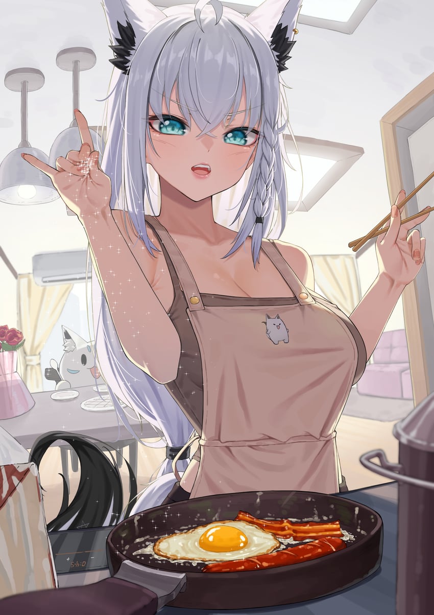 shirakami fubuki, sukonbu, and fubuzilla (hololive) drawn by bangom_r