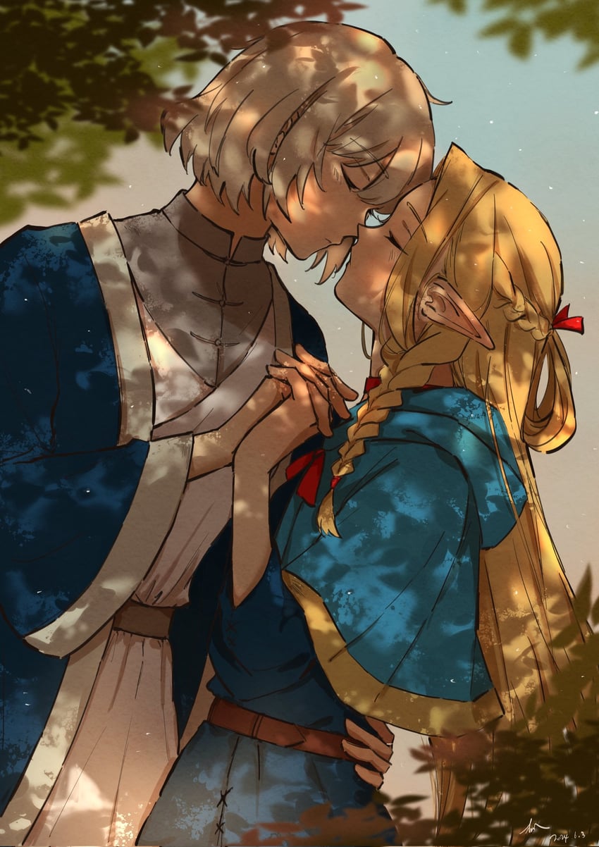marcille donato and falin touden (dungeon meshi) drawn by kayu0315