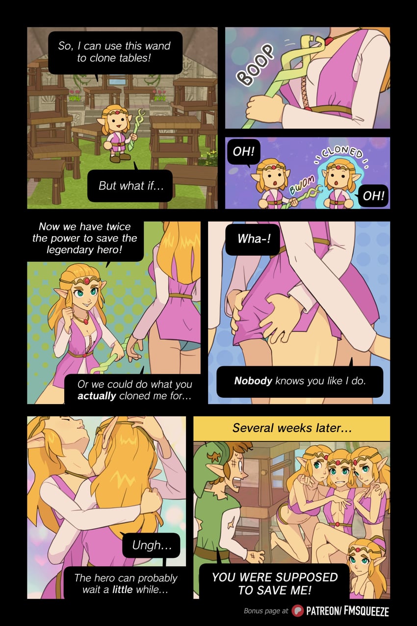 link and princess zelda (the legend of zelda and 1 more) drawn by fmsqueeze