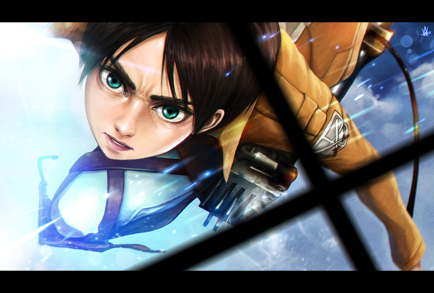 eren yeager (shingeki no kyojin) drawn by lun2004