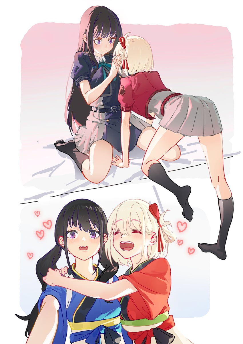 nishikigi chisato and inoue takina (lycoris recoil) drawn by shuigao1119