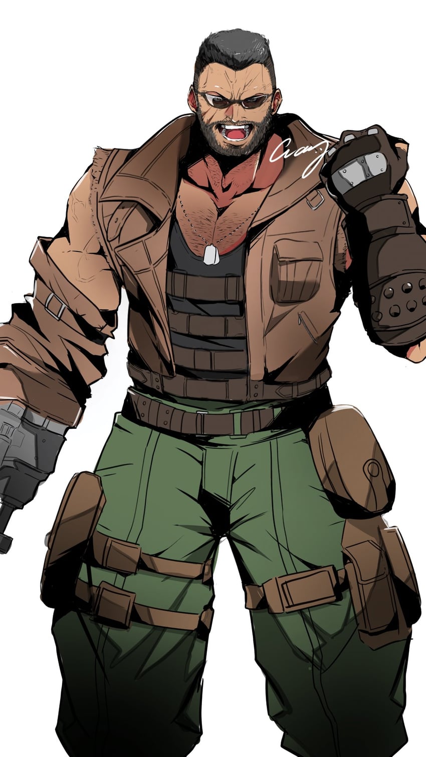 barret wallace (final fantasy and 2 more) drawn by crazy02oekaki