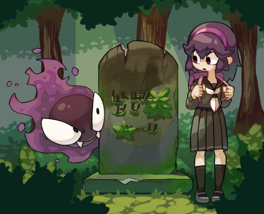 hex maniac and gastly (pokemon and 1 more) drawn by kurt_robinson