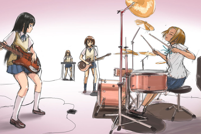 akiyama mio, hirasawa yui, tainaka ritsu, and kotobuki tsumugi (k-on!) drawn by mimura_kaoru