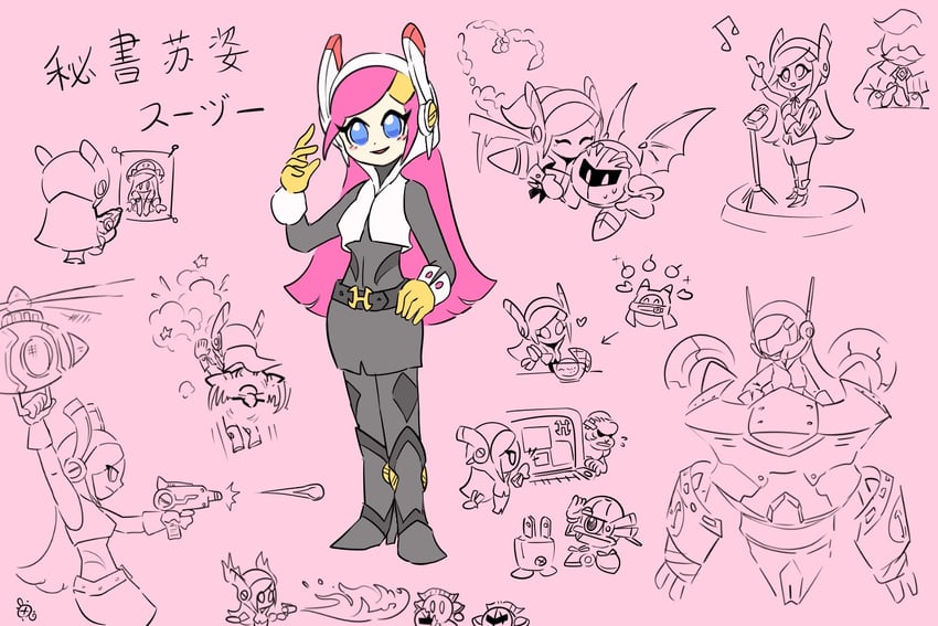 meta knight and susie (kirby and 1 more) drawn by crowerfly